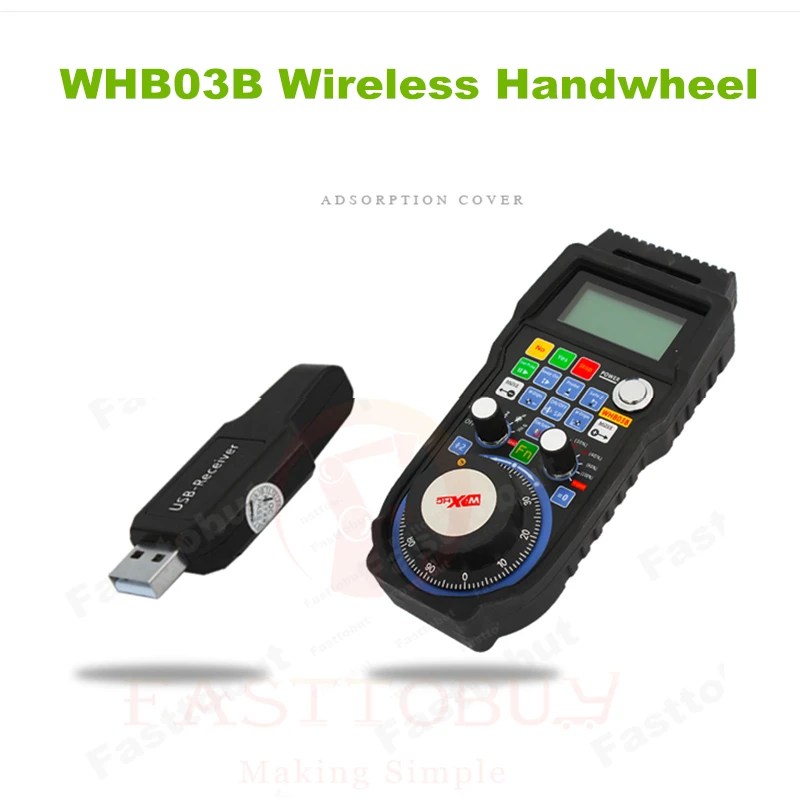 WHB03B Wireless Pendant Handwheel USB Remote Control Hand Pulse MPG Manual Pulser Generator Engraving Unit Ncstudio System