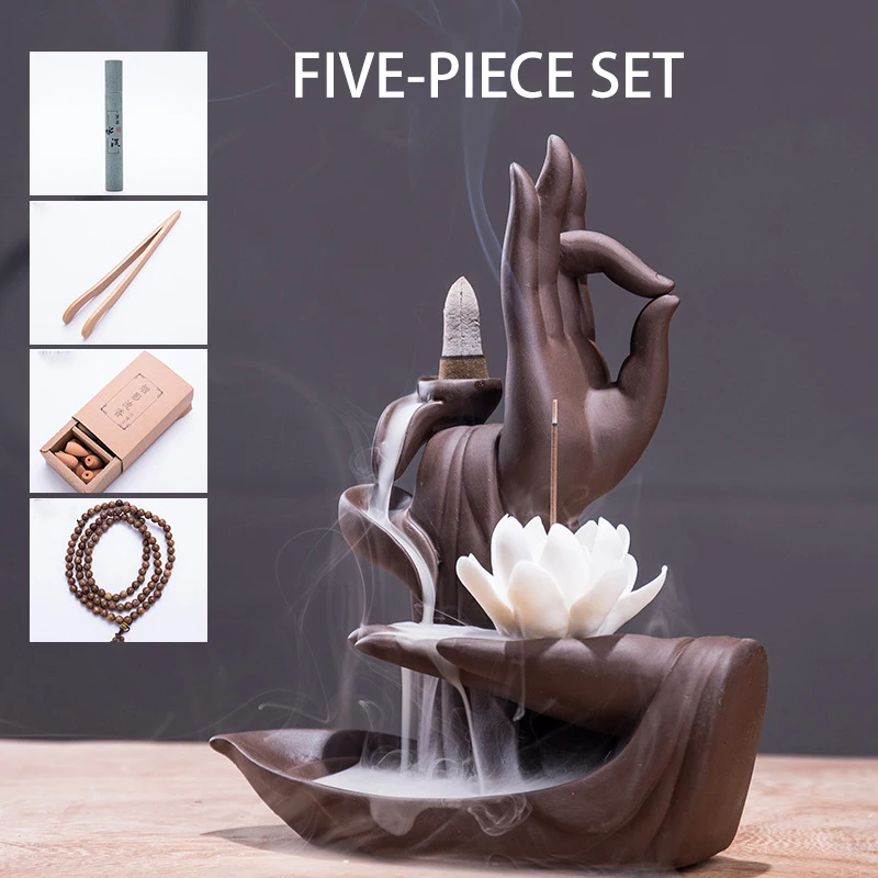 Backflow Incense Burner for Decoration, Chinese Zen Bergamot, Home Indoor Antique Fumigation Stove, Large Incense