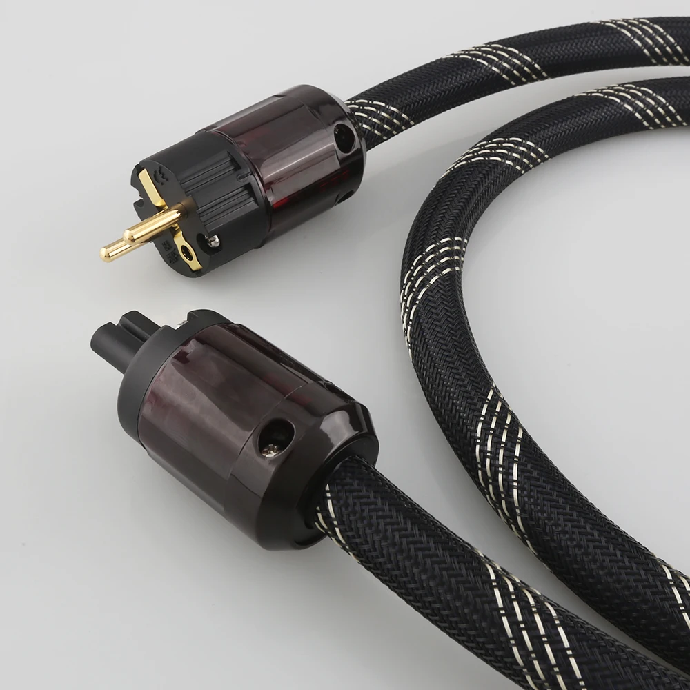 Hot Sell HI-End Pure copper US Power Cord Cable Audiophile Power Cord CableUS Plug With Figure 8 IEC C7 IEC Power Cable HIFI