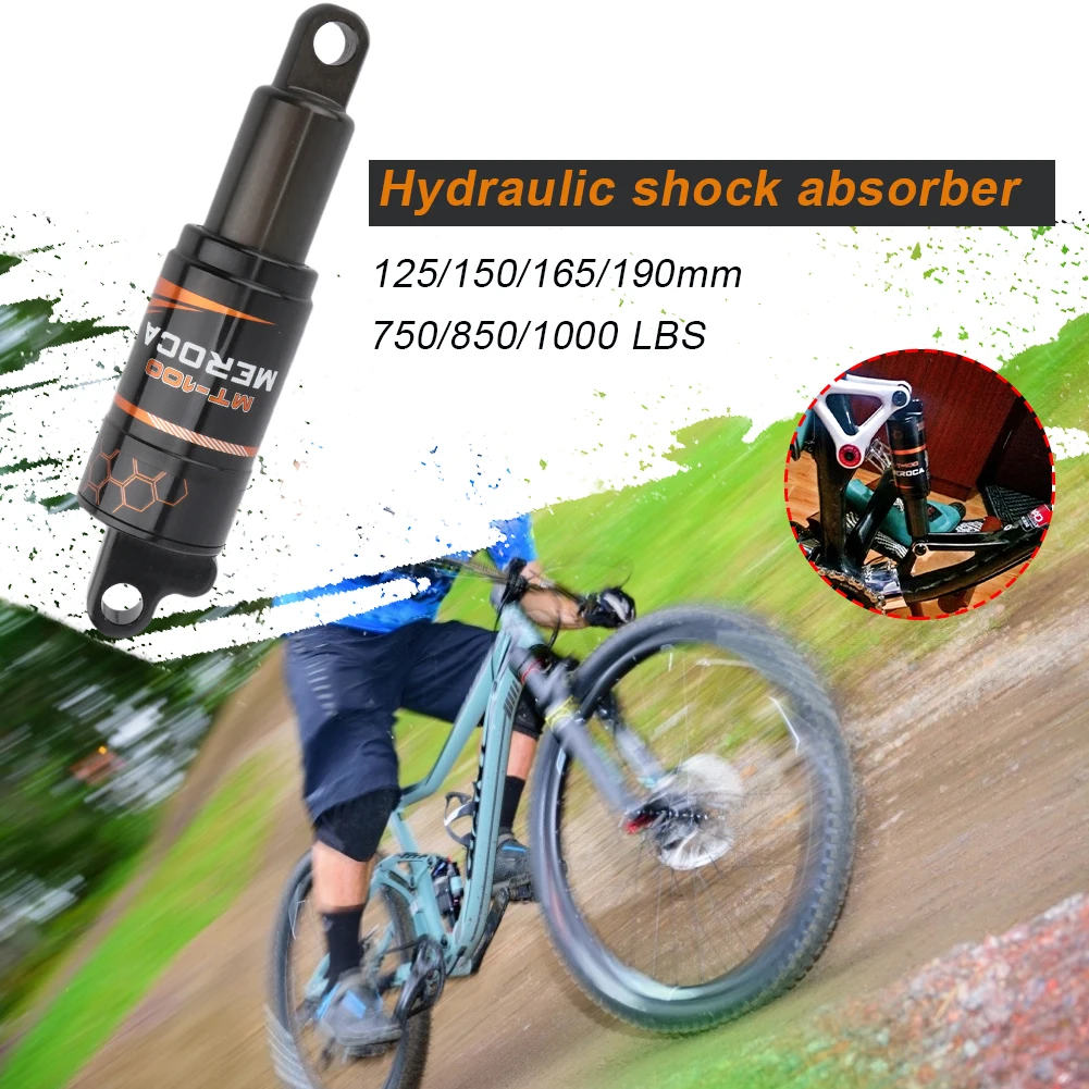 Bicycle Oil Spring Shock Rear Absorber 125/150/165/190mm Adjustable Bike Shock Damper Reducer for Mountain Bike Scooter