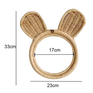 Açık sanat dekorasyon maymun kulaklar tavşan ayna makyaj aynası duvar asılı ayna yatak odası dekoru ev Ratan'ın aynasındaki en iyi 10 satış-no. 6