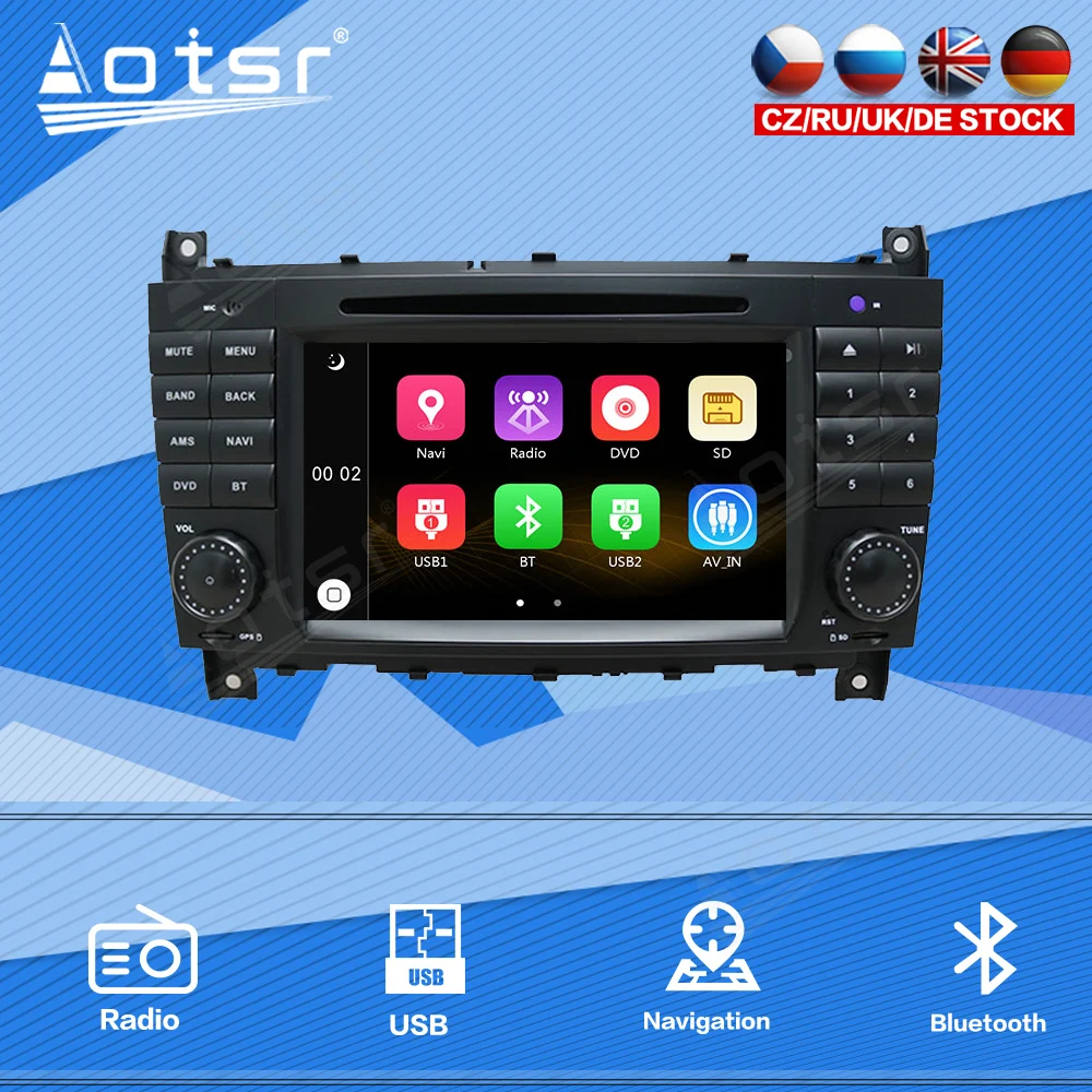 For Mercedes Benz C-Class W203/CLC W203 Car Radio Multimedia Player Stereo Audio Navi GPS 2din Head Unit Touch Screen Windows Ce