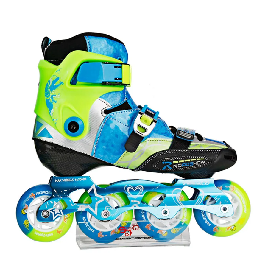 

EUR size 30-38 Adjustable Roadshow RX3CC Child Inline Skates Carbon Fiber Kid's Roller Skating Shoes Slalom Sliding Patines