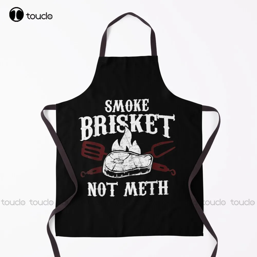 Smoke-Brisket-Not-Meth-Funny-Bbq-Grilling-Meat-Gift Apron Funny Aprons  For Women Men Unisex Adult Garden Kitchen Apron