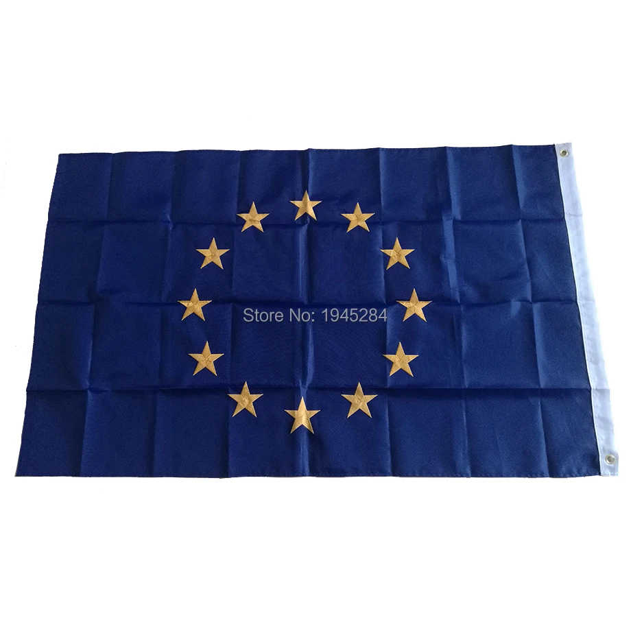 Embroidered European Union EU Flag Banner Europäische Union Flag Embroidery World Banner Union européenne Oxford 210D Nylon