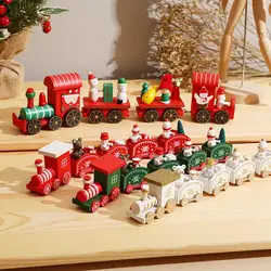 木製/プラスチッククリスマス列車2022クリスマスの装飾ホームクリスマスナヴィダードノエルギフトクリスマスオーナメント新年2023