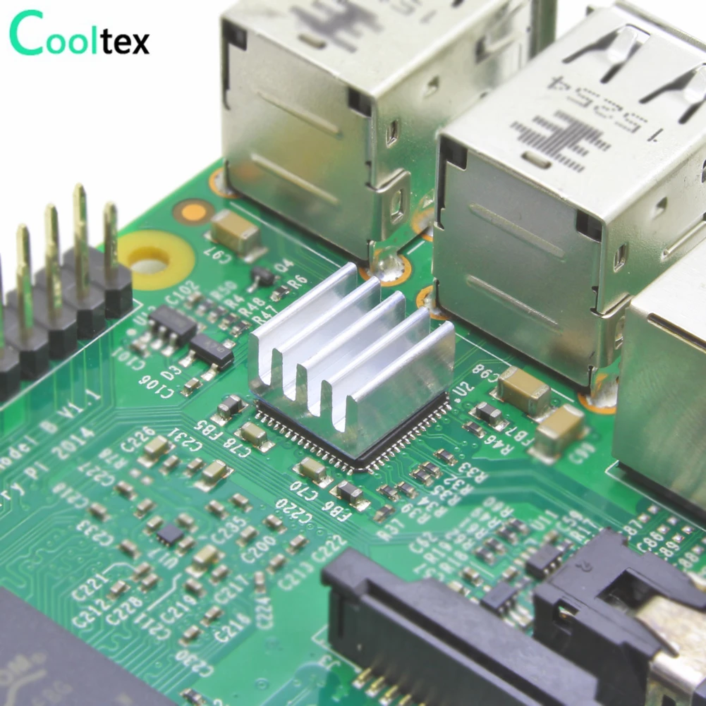 50 шт., алюминиевые радиаторы для Raspberry pi, 8,8x8,8x5 мм