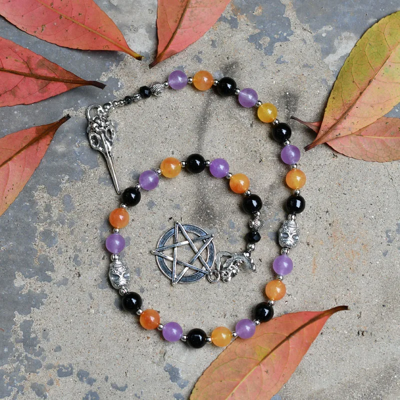 Five Elements Ladder, Pagan Prayer Beads, Witches Ladder, Meditation Beads, Worry Beads