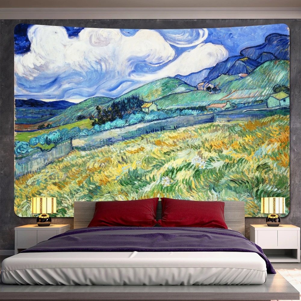 Ink Painting Starry Night Home Decoration Art Tapestry Hippie Bohemian Decoration Bedroom Background Cloth Tapestry