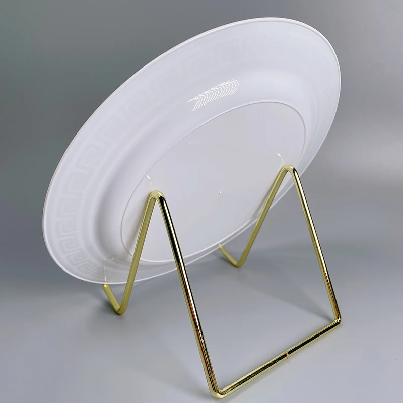 10 Pieces x Home Party Wedding Reuseable Tableware Supplies Golden Rim Round Dessert Plate