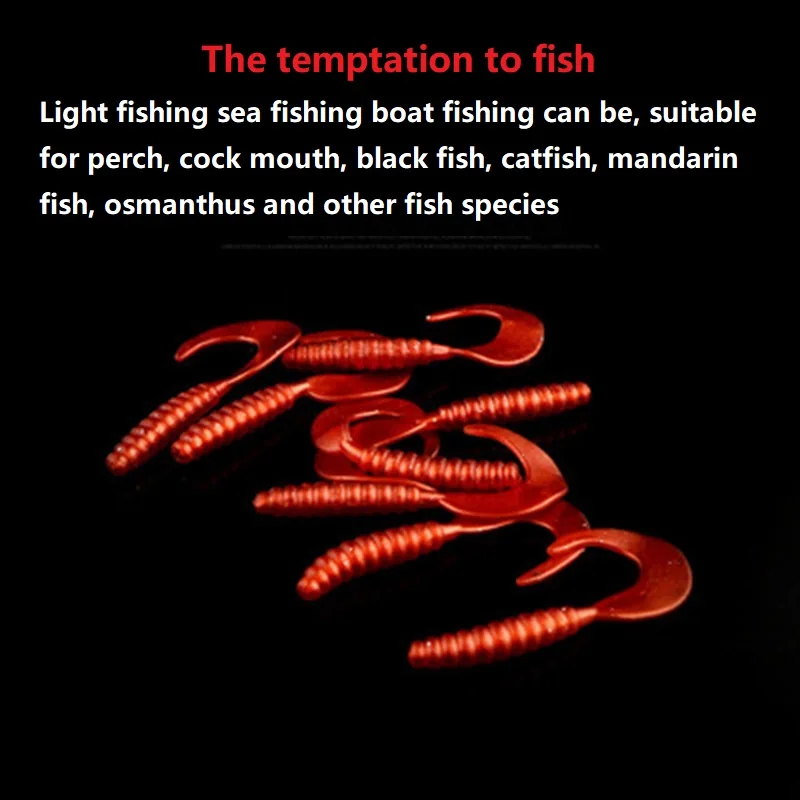 10pcs/lot Soft Rubber Bait 3.5cm/5.5cm/7cm Artificial Silicone Jig Wobbler Soft Curl Worm Fishing Bait Carp Bass fishing lures