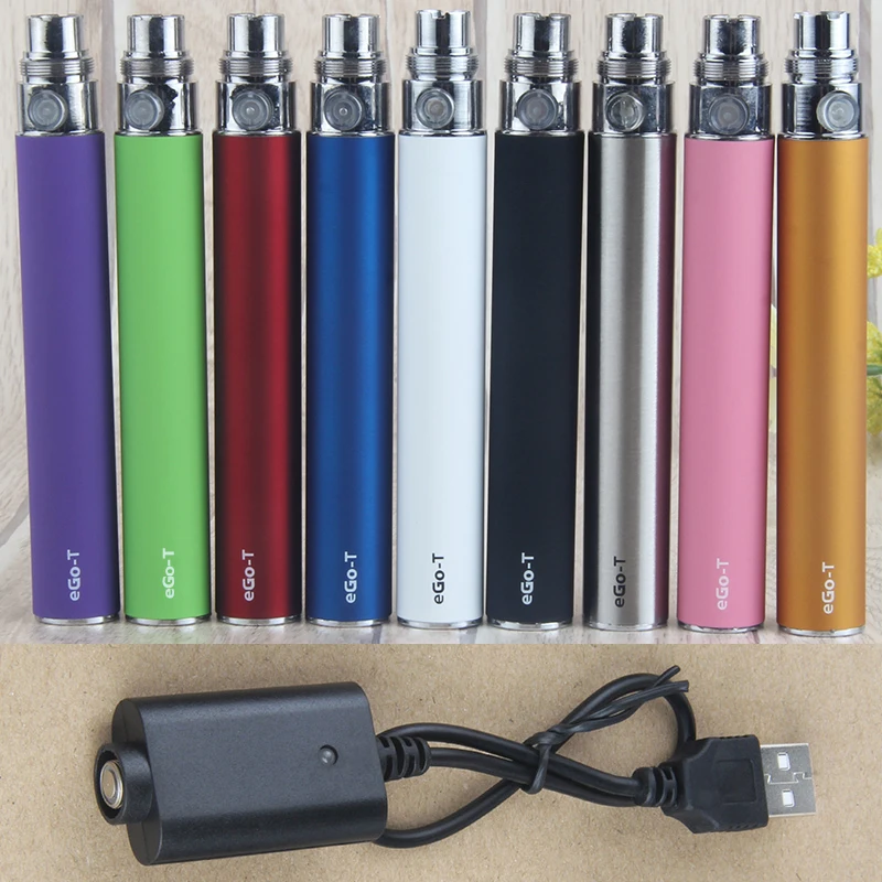 EGO T-Batería con cargador USB para cigarrillo electrónico, atomizador, tanque de narguile, para CE4 CE5 GS H2 MT3, 650 900 1100mAh