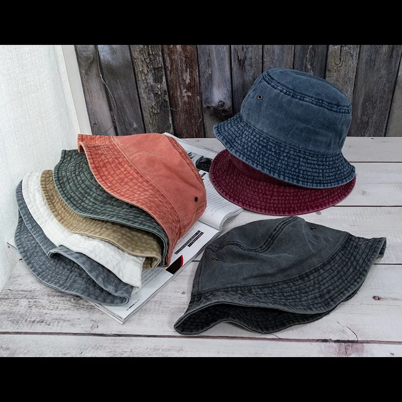 New Unisex Bucket Hat Fashion Washed Denim Cap Design Men Panama Hats Women Summer Outdoor Casual Sunscreen Visor Fisherman Caps