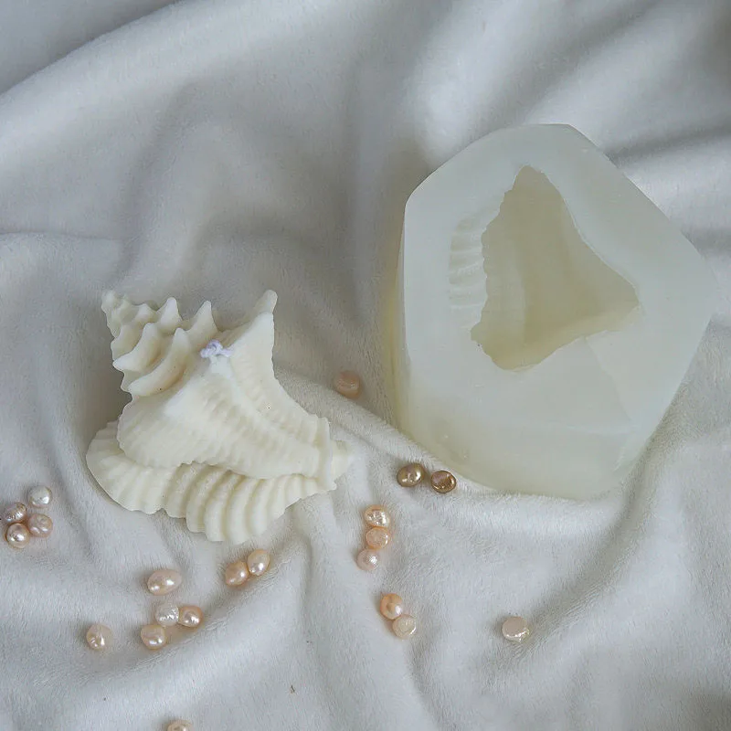 

3D Conch Shaped Candle Silicone Mold Aesthetic Home Decoration Silicone Mold Aroma Conch Candle Making