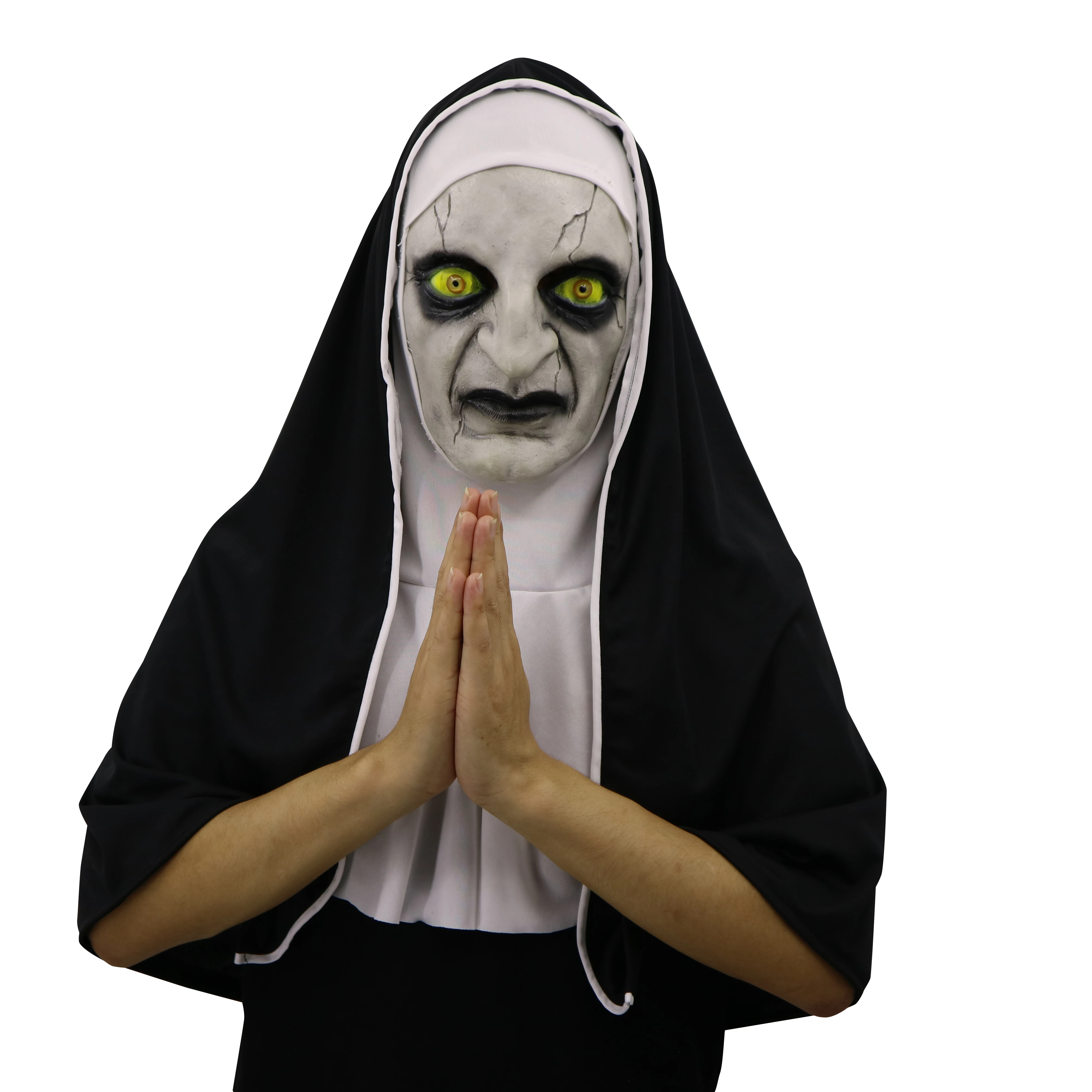 2019 The Nun Horror Mask The Conjuring Valak Cosplay Mask Full Head Horror Scary Halloween Party Props