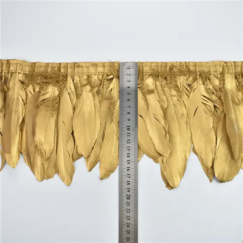 मीटर सोने चांदी हंस पंख टेप ट्रिम्स रिबन ड्रेस पंख फ्रिंज ट्रिम प्लम्स कपड़े शादी सुईवर्क सजावट 10 best sales गोल्डन गूज़ स्नीकर्स - №7