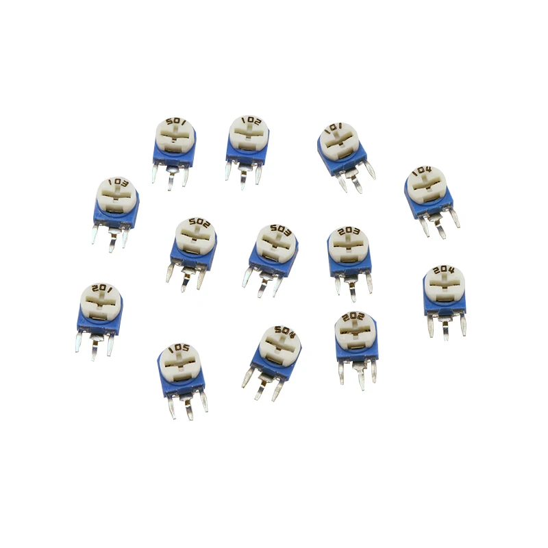 Imagem -03 - Jogo Rm063 Ajustável do Resistor Vertical Azul e Branco 100 Ohm 1m Ohm 13 Tipos x Parts = 65 Parts 65 Pcs