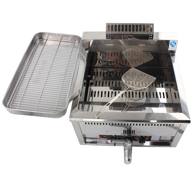 

Gas Fritter Machine GF-17L Single-Cylinder Deep Fryer 17 Liters Temperature Control Fried Chicken French Fries Machine