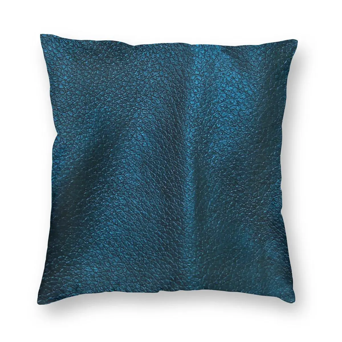 

Blue Leather Pillow Case Decoration Pattern Skin Texture Cushion Cover Throw Pillow for Home Polyester Double-sided Printing