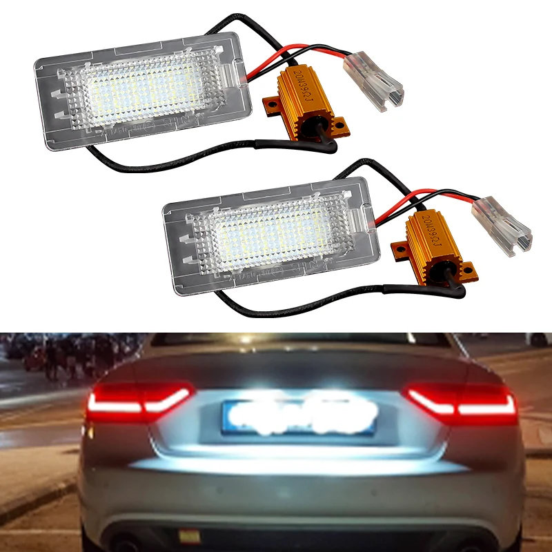 2Pcs Canbus led license plate lighting For Passat B6 B7 Jett a MK6 Tiguan Touran Sharan Golf PLUS Seat Alhambra 5N0 943 021