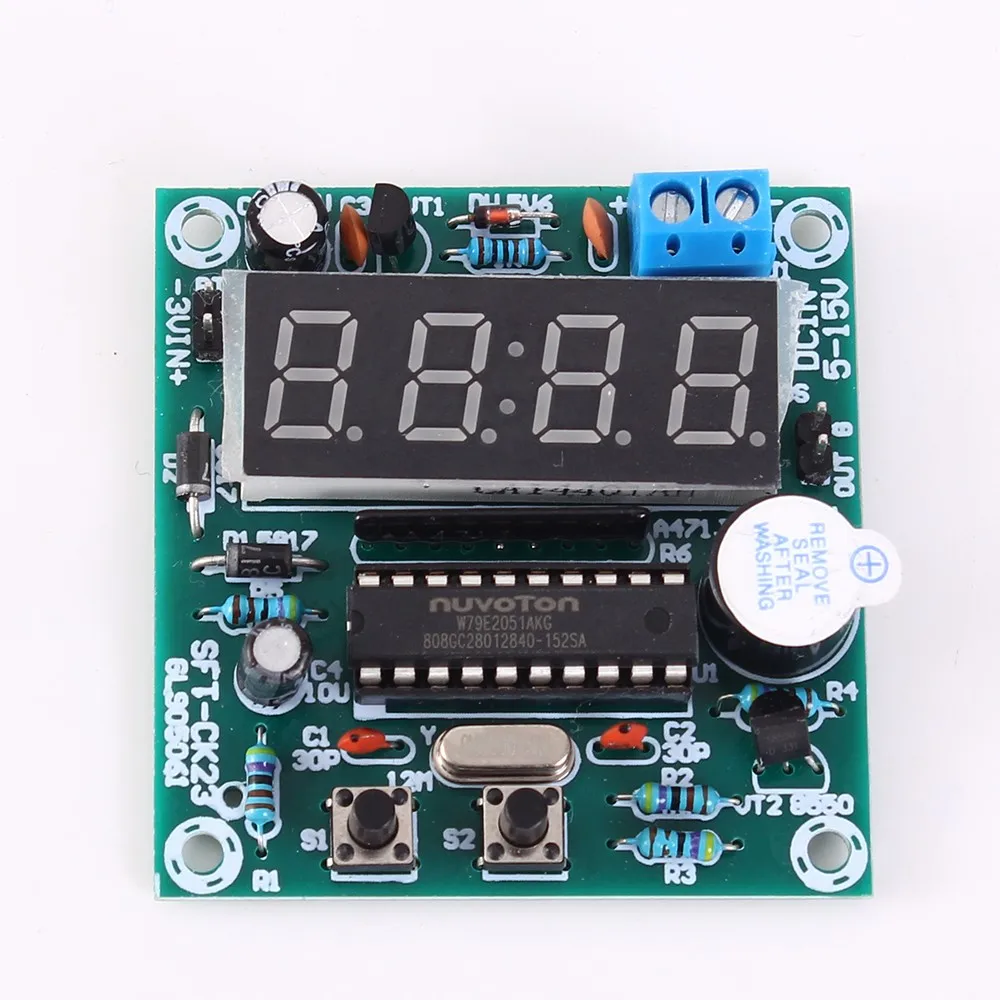 AT89C2051 4Bits / 6Bits LED Digital Clock Module Timer Alarm Clock Stopwatch Multi-function LED Tube Clock Kit Electronics