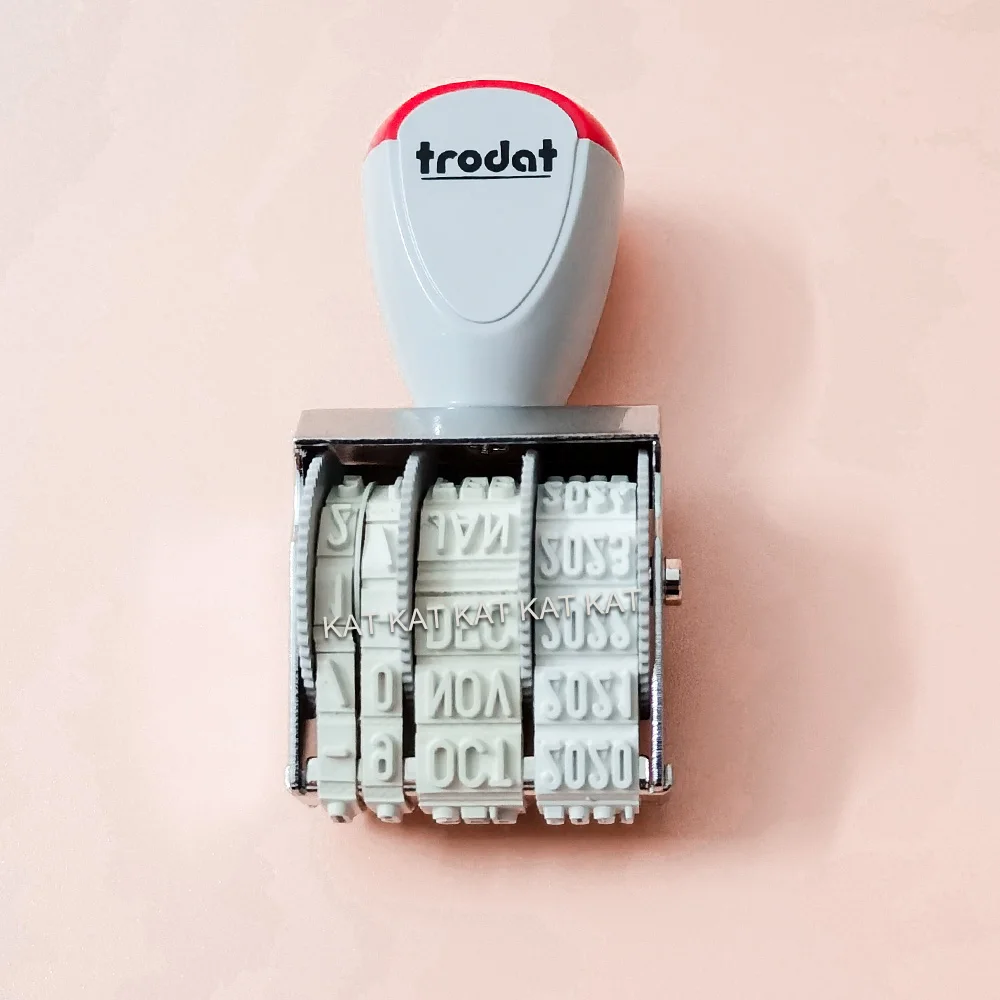 Sello de goma con fecha, suministros escolares, papelería con almohadilla de tinta, creativo, para negocios, bricolaje, ajustable