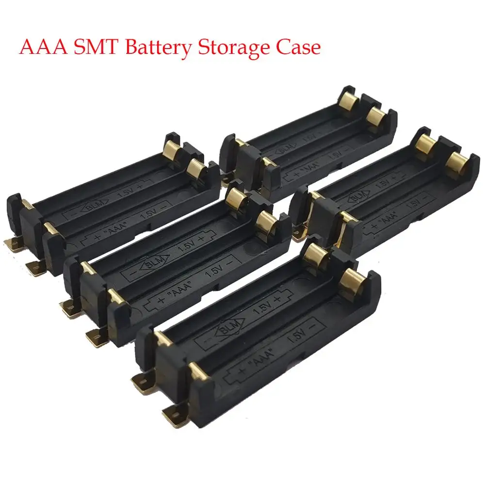 5 Pcs AAA SMD SMT Battery Holder 2xAAA Battery Box SMD SMT Battery Case With Pins DIY
