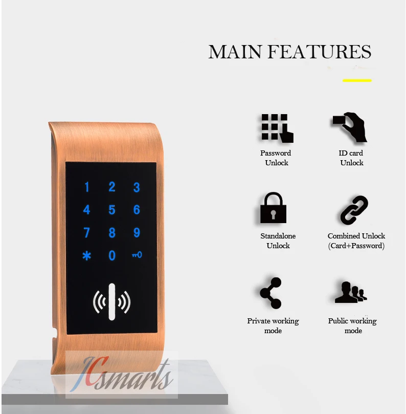 Intelligente Tastatur RFID Elektronische Schrank Umkleide Sauna Lock für Home Gym Schule Spa Schrank Tür – Detail 4