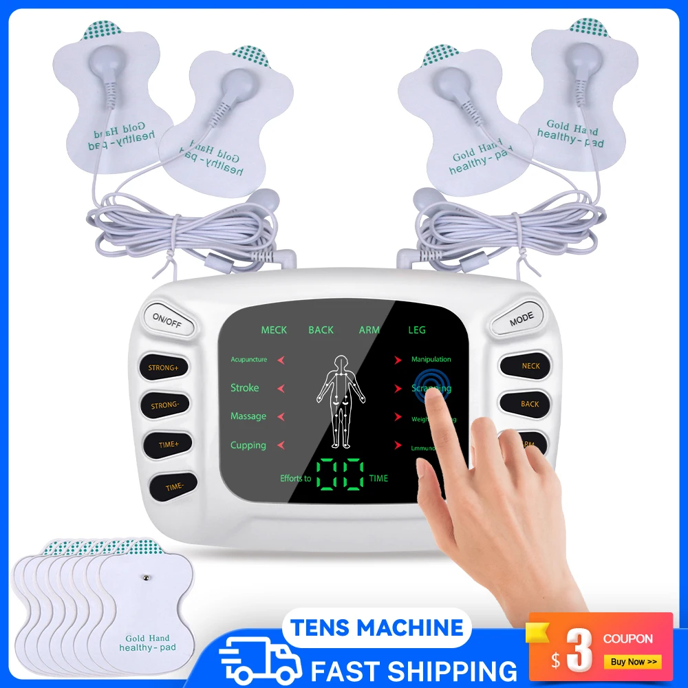 Electroestimulador de fisioterapia, máquinas TENS, Estimulador muscular eléctrico Compex, EMS, acupuntura de pulso, el mejor masajeador para almohadilla corporal