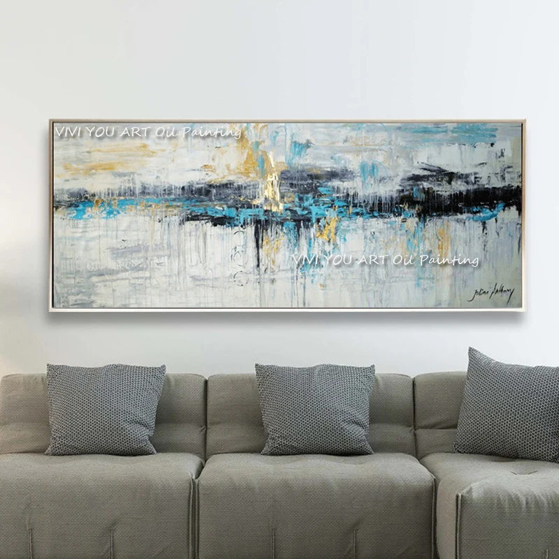 

Handmade New Large light colour Abstract Modern Thick Oil Painting On Canvas Handpainted Textured Wall Art For corridor