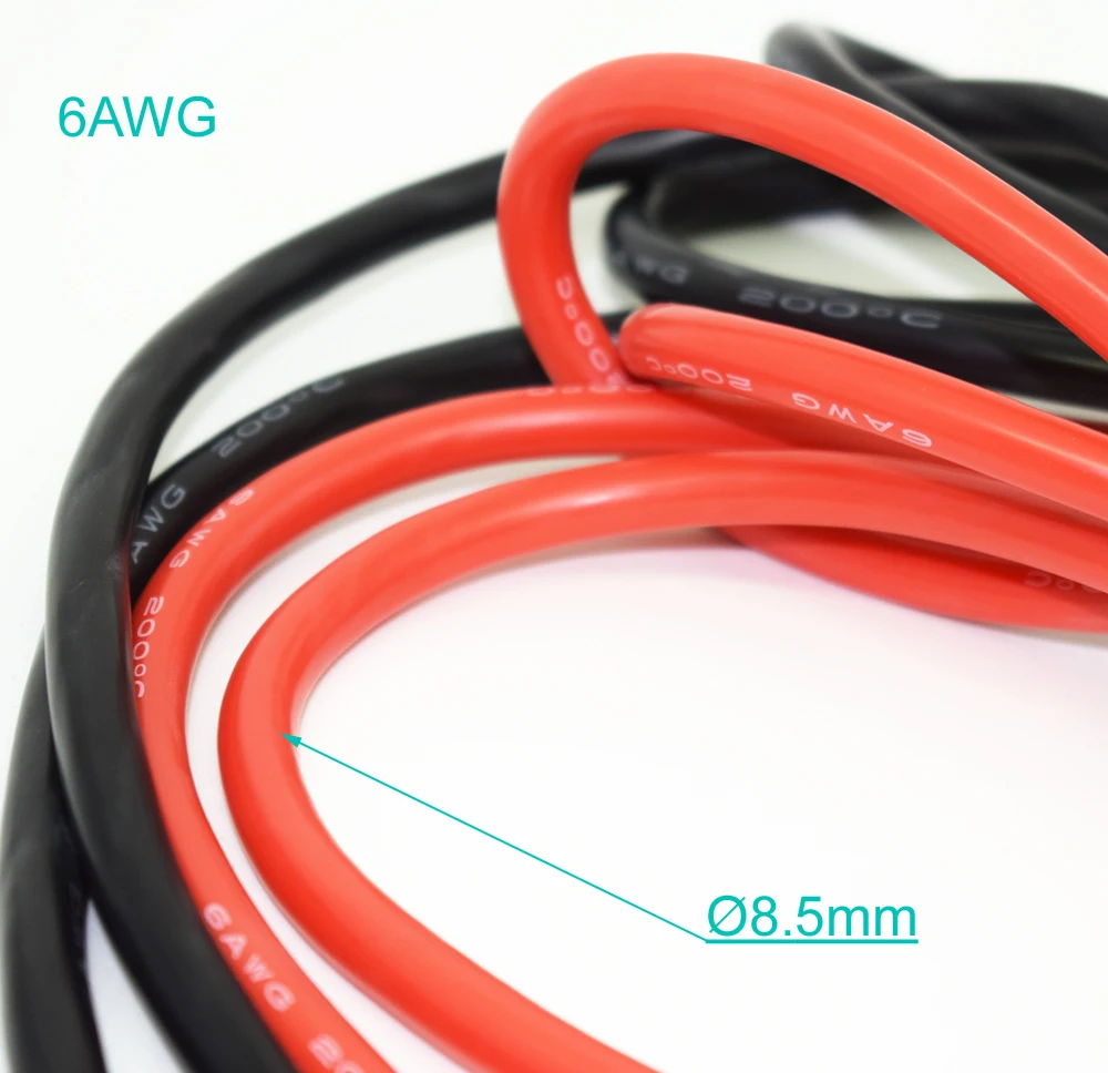 

10M/33ft 6AWG Flexible Soft Silicone Wire Tin Brass RC Electronic Cable 2 Colors