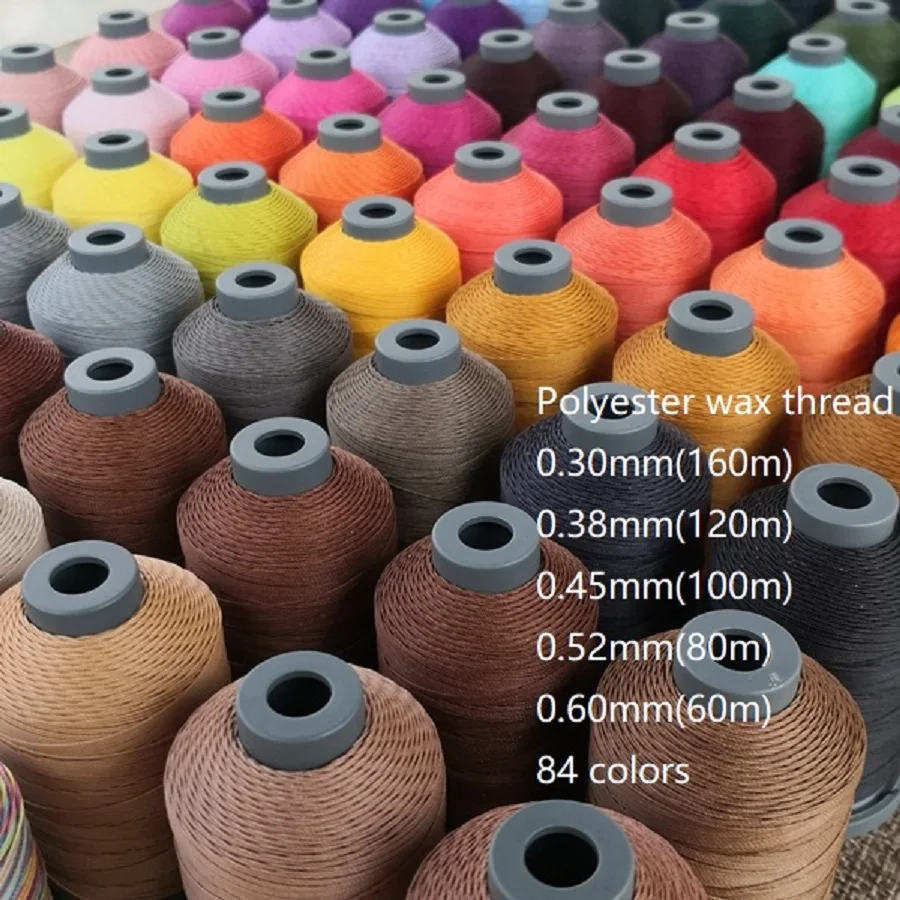 XianGe Wax Thread Polyester  Line 0.30 0.38 0.45 0.52 0.60 Handmade Leather Knitting Special Lace High Quality(1-50 Color NO）