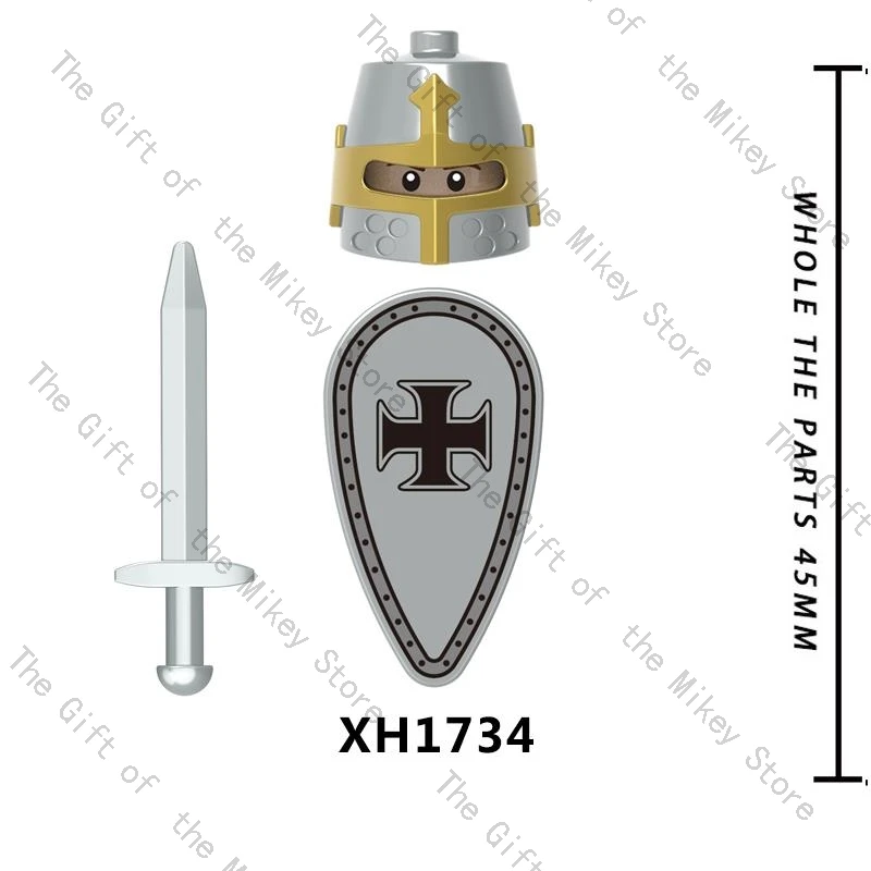 Single Sell Medieval Time Knight Roman Soldier Warrior Helmet Figures Building Blocks Accessories Toys For Kids Gift XH1730-1737