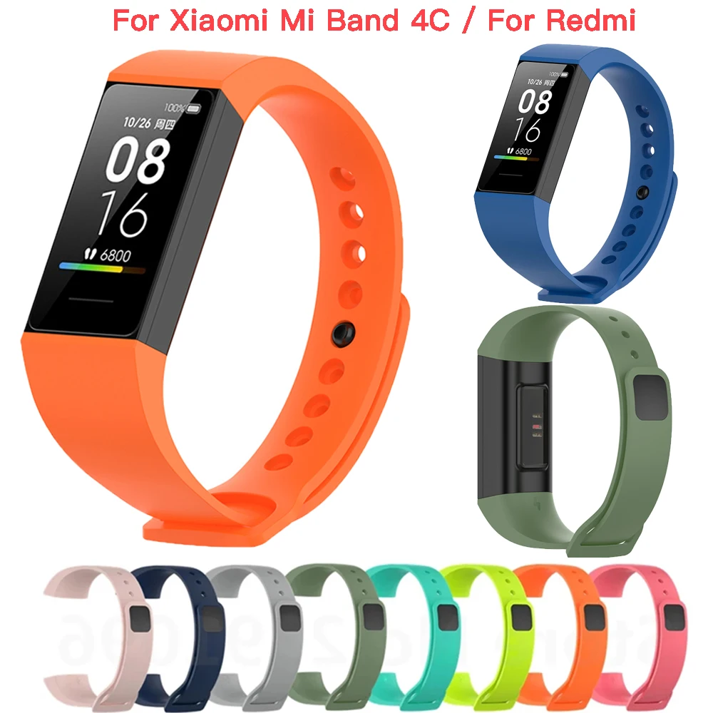 Watchband For Xiaomi Mi Band 4C Bracelet Silicone Strap Replacement Sport  Wrist Strap For Redmi Smart Band Correa Accessories