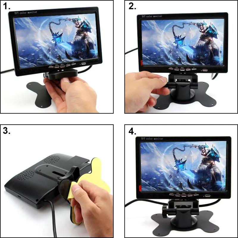 7-inch Car Desktop Portable High-Definition Display, Suitable For Bus, Bus, Truck Monitor, LCD Vertical Display