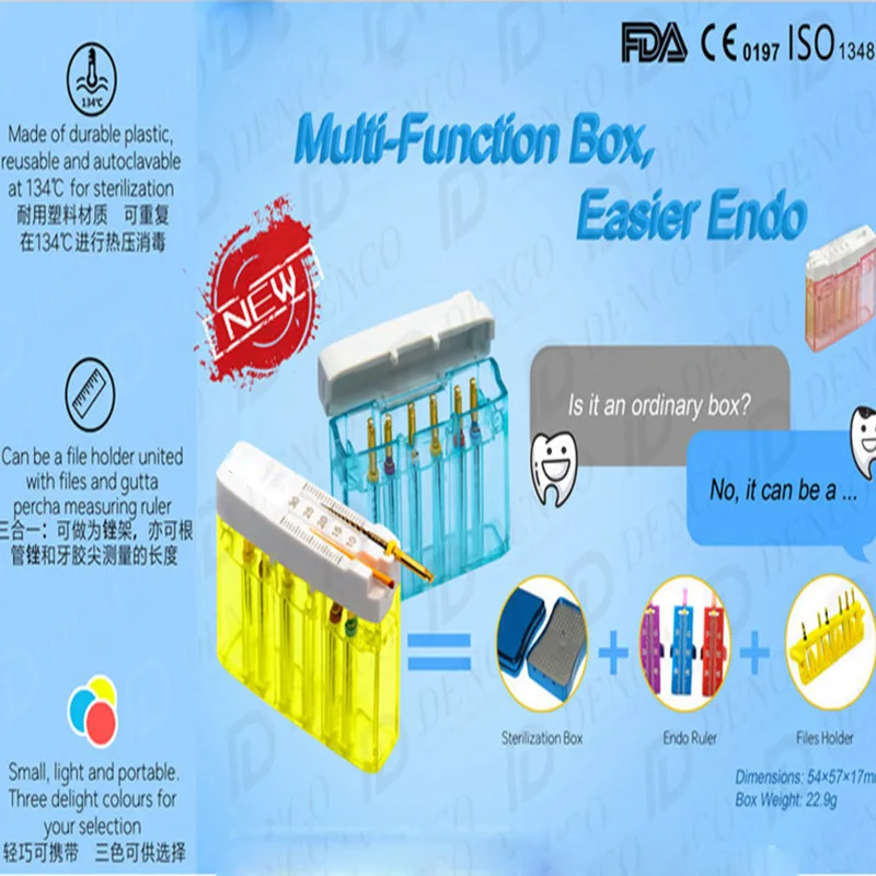 Dental Endodontic Files Sterilization Box Autoclavable Multi Function Endo Files Organizer Measurement Box for Endodontic Files