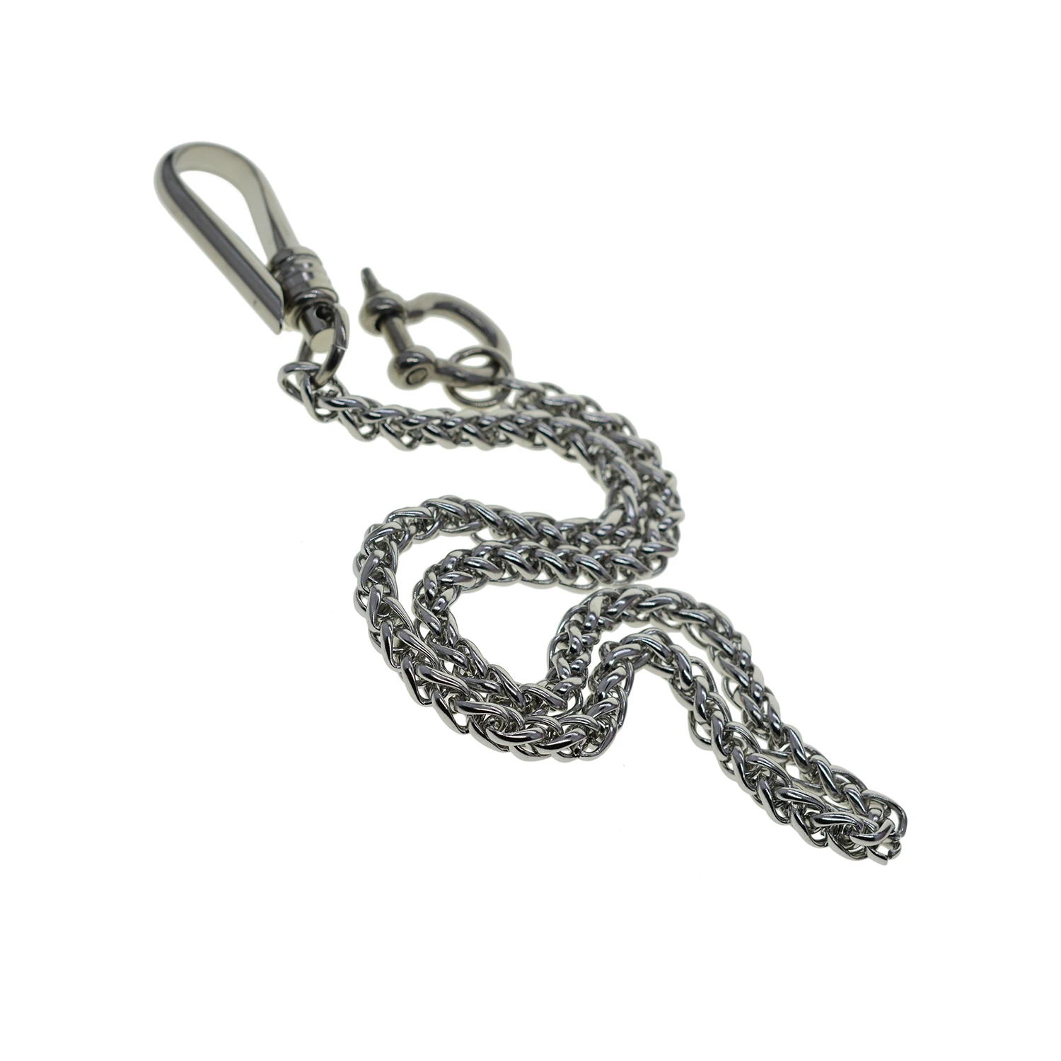 Stainless steel wheat wallet jean trousers biker chains chainmaille D shackle simple U 6mm wire hook fishhook connector