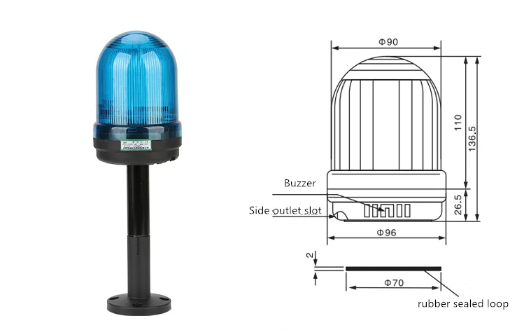 Diameter 90mm Led Three-Color In 1 layer Signal Lamp Waterproof dustproof Warning Light For Industrial Machine Alarm Safety Lamp