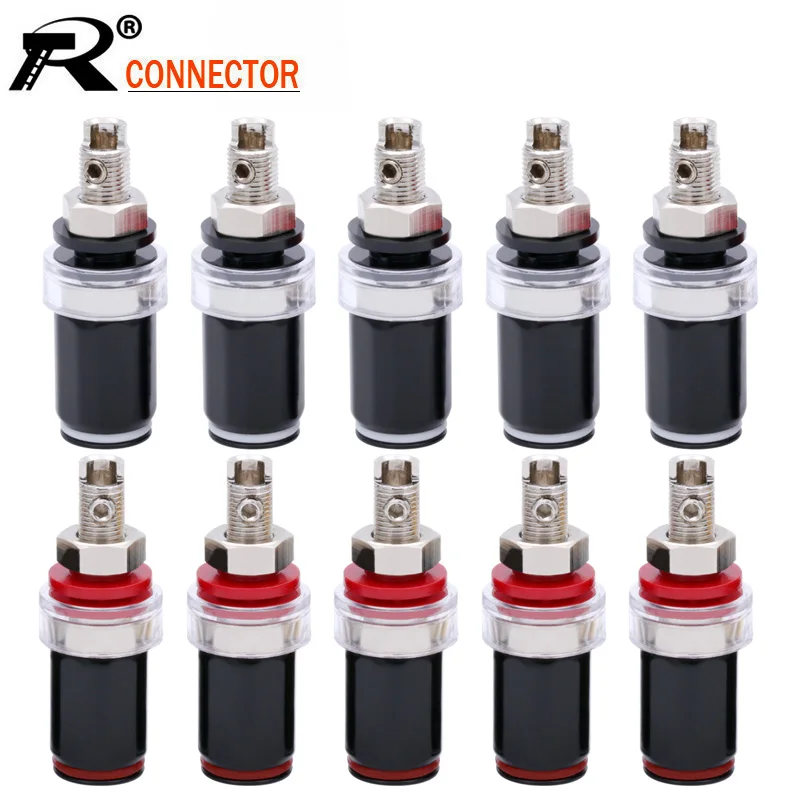 10pcs/lot Rhodium Plated HIFI Amplifier High Quality Speaker Terminal Binding Post Socket Wire Connectors