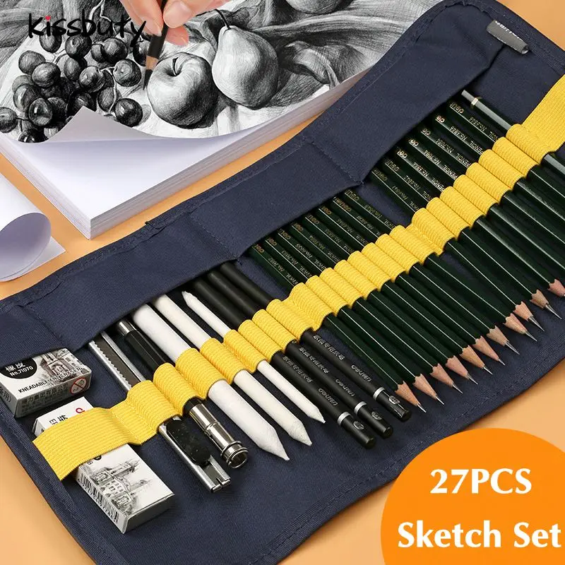 

Deli 27Pcs Profession Sketch Pencil Set Painting Drawing Tools Students With Art Supplies Painting Adult Stationery Supplies