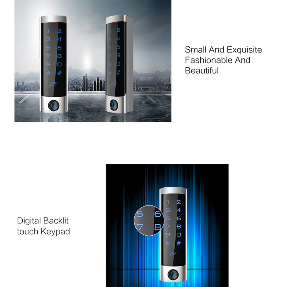 Access Lock Waterproof RFID Touch Keypad Access Control System Door Lock Metal Case 125KHz EM Card  Door Entry