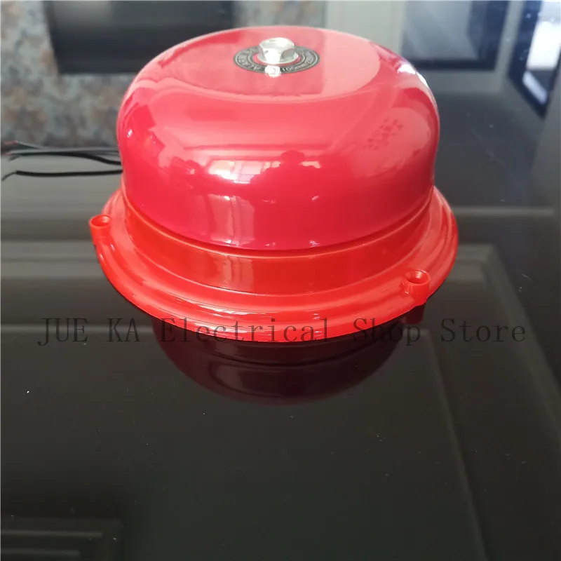 AC 220V 150mm 6 inch Dia Schools Fire Alarm Round Shape Electric Bell Red