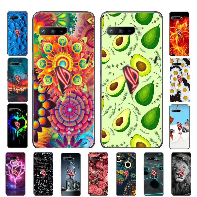 Para asus rog Phone 3 zs661ks caso preto silicone macio tpu capa traseira para asus rog Phone 3 caso zs661ks coque funda