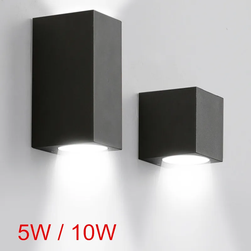 5W 10W IP65 Waterproof indoor outdoor Led wall lights up down Led Wall Lamp Surface Mounted Cube Garden Porch Light