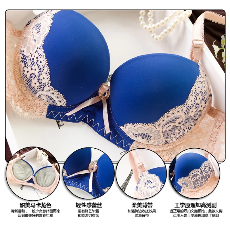 Ladies bra push up underwear short sexy lingerie lace embroidery bow bra and pants selection