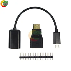 3 In1 for Raspberry Pi Zero Adapter Kit Mini Adapter + Micro USB to USB Female OTG Cable + 20-pin Male GPIO Connector RRI 0