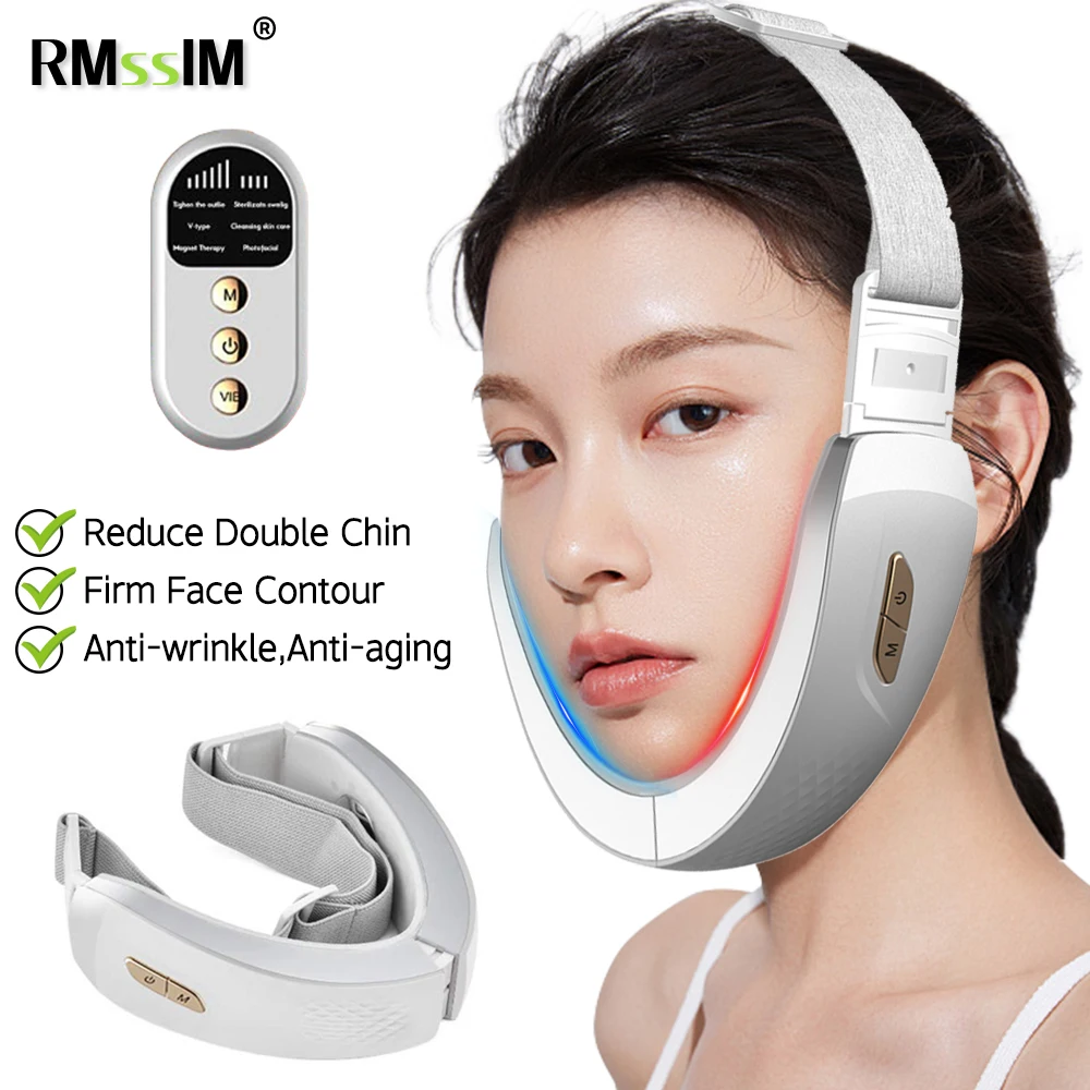 V Face Facial Machine Electric V-Line Up Lift Belt Face Massage LED Face Skin Lifting Firming Beauty Device Double Chin Reducer