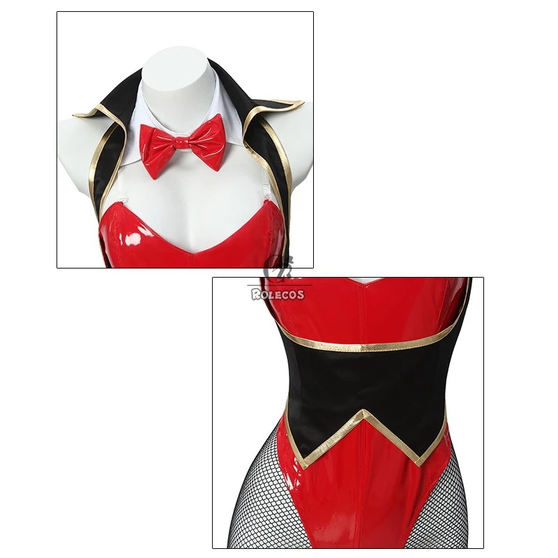 ROLECOS Anime Kakegurui Yumeko Jabami Cosplay Bunny Girl Costume Cosplay Sexy per donna Bunny Suit tuta Costume Halloween