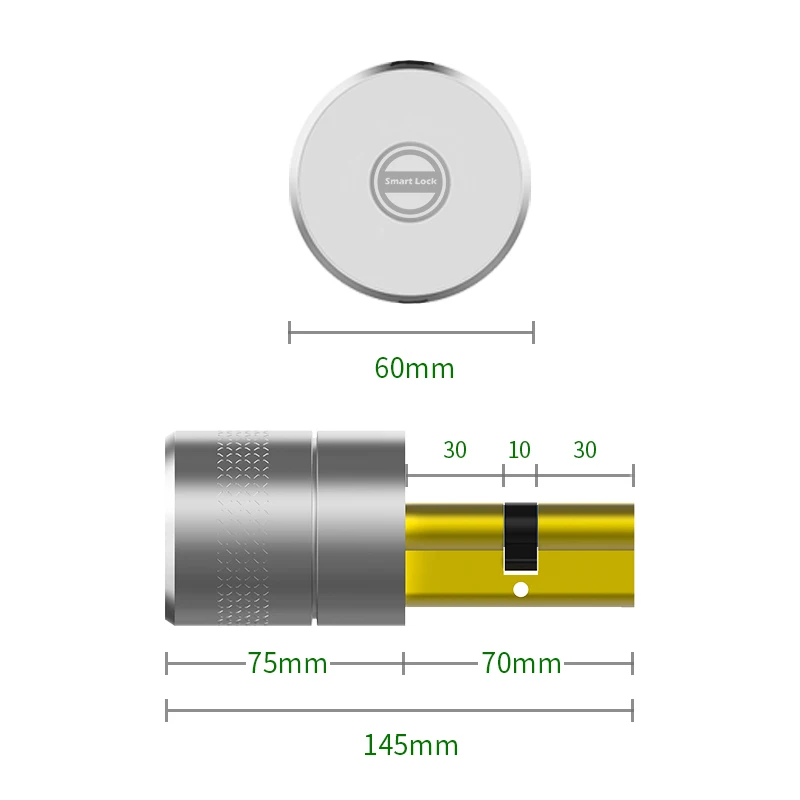 Zemismart Tuya kunci pintar Zigbee, kunci pintu keamanan cerdas silinder inti kunci dengan kunci App Buka kunci jarak jauh