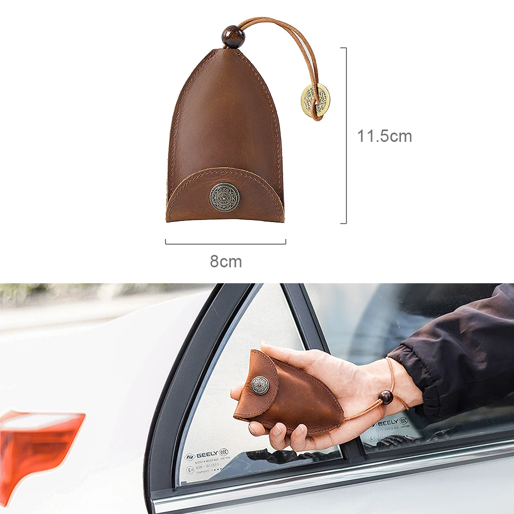 New arrivals Genuine Leather Car Key Holder High Quality Housekeeper Vintage Key Chain Hook Ring Key Holder Pocket Key Organizer